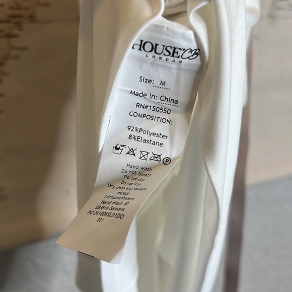 House of CB ‘Samara’ White Cowl Front Draped Jersey Dress NWT - Picture 9 of 11